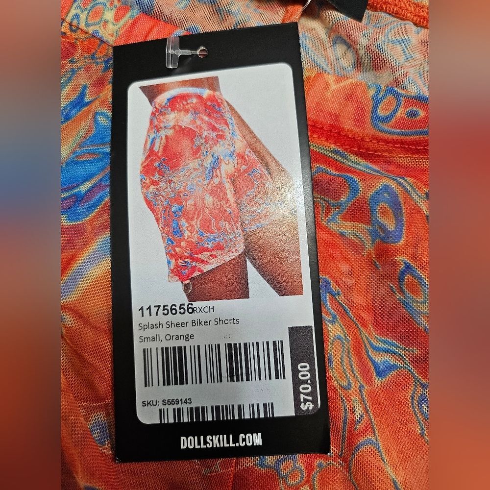 Dolls Kill RXCH Abstract Print Mesh Biker Shorts